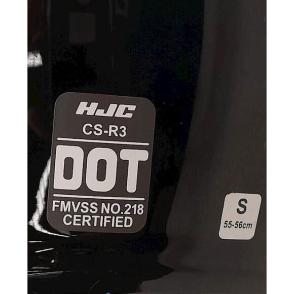 HJC CS-R3 DOT Certified Full-Face Motorcycle Helmet S Black‎ - Picture 6 of 7